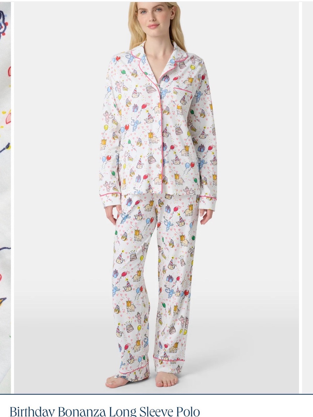 Roller Rabbit Pink and White Women's Pajama Set
